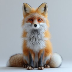 Fototapeta premium Realistic fox portrait with vibrant fur and expression