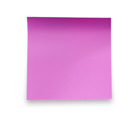 Purple paper sticky note isolated on transparent background