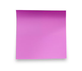 Purple paper sticky note isolated on transparent background