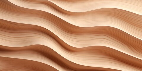 Obraz premium Wooden abstract waves in beige tones, natural design perfect for interior decor or elegant backdrop