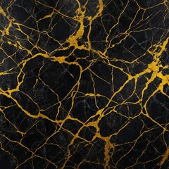 Create a high-resolution grunge texture background featuring a black marble surface with intricate yellow veins running throughout. 