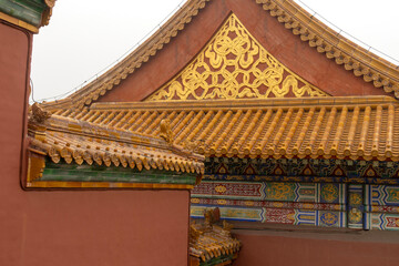 Orange roof tiles of Beijing Forbidden City