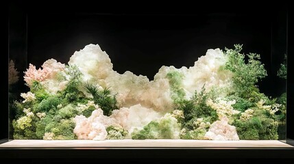 Serene Floral Landscape Installation Art Piece