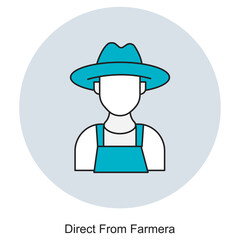 Fototapeta premium Direct From Farmera Icon, Fresh from the Source The Value of Direct-from-Farmer Produce, Connecting Communities Supporting Farmers Through Direct Sourcing, vector, 