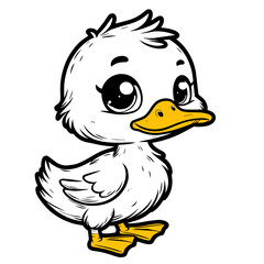 illustration of a duck, silhouette of a duck cute 