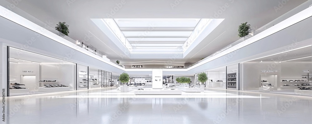Poster a vibrant retail environment with customers interacting with augmented reality displays to evaluate 