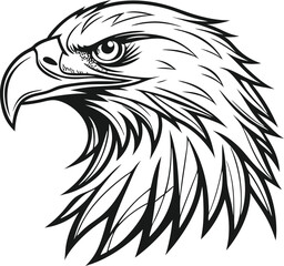 eagle head mascot isolated on white background