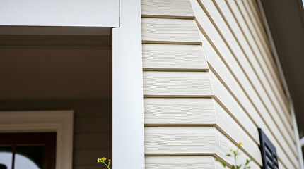 Obraz premium Modern House Exterior with Wood Siding: Architectural Design and Real Estate