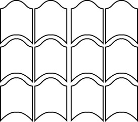 Roof icon. Construction and roofing repair of the roof house. Property and characteristics of different types roofs. Layers of materials, tools, showcasing the texture and pattern template design