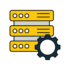 Fototapeta premium Data Storage color line icon with white background vector stock illustration