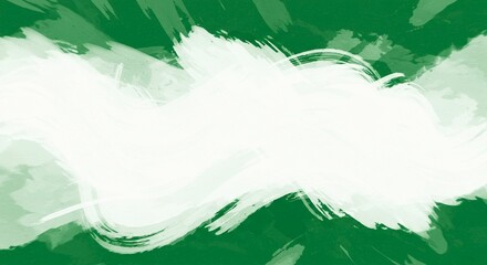 Obraz premium Abstract Green and White Paint Strokes Background Texture