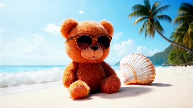 teddy bear on the beach