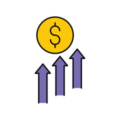 Grow Up color line icon with white background vector stock illustration