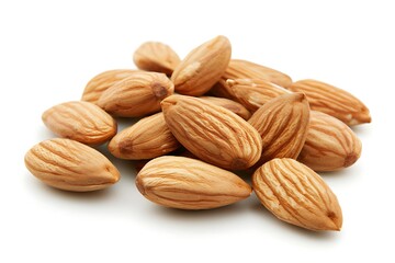 Obraz premium Tasty almond nuts isolated on white background