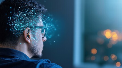 Cybersecurity Interface A futuristic holographic interface displaying complex cybersecurity data visualizations, threat maps, and network activity.