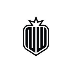 NW monogram logo design letter text name symbol monochrome logotype alphabet character simple logo