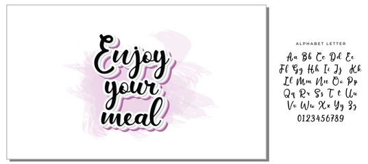 Enjoy your meal. Lettering. Ink illustration. t-shirt design.