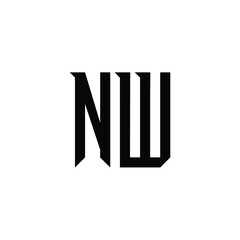 NW monogram logo design letter text name symbol monochrome logotype alphabet character simple logo