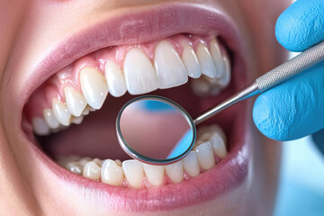 Bright smiles under examination in a modern dental clinic with a skilled dentist checking oral health