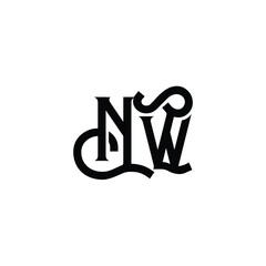 NW monogram logo design letter text name symbol monochrome logotype alphabet character simple logo