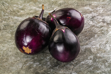 Raw violet and black eggplant