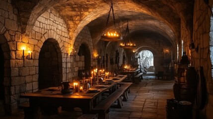 Medieval Castle Hall Candlelit Dinner Feast