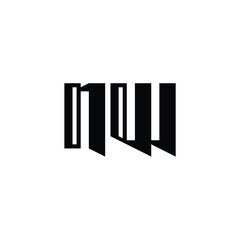 NW monogram logo design letter text name symbol monochrome logotype alphabet character simple logo