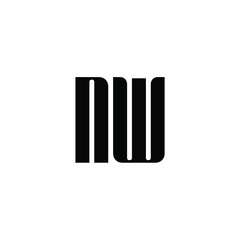 NW monogram logo design letter text name symbol monochrome logotype alphabet character simple logo