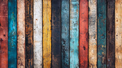 Colorful Wooden Planks Texture: Rustic, Vintage Background for Design