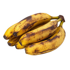 A bunch of ripe bananas with brown spots, ready for consumption or cooking.