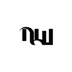 NW monogram logo design letter text name symbol monochrome logotype alphabet character simple logo