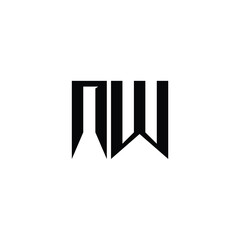 NW monogram logo design letter text name symbol monochrome logotype alphabet character simple logo
