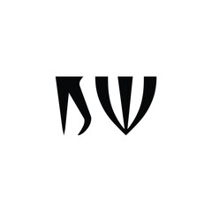 NW monogram logo design letter text name symbol monochrome logotype alphabet character simple logo