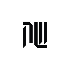 NW monogram logo design letter text name symbol monochrome logotype alphabet character simple logo