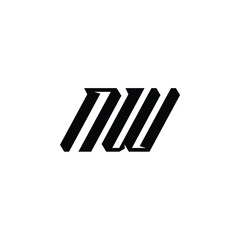 NW monogram logo design letter text name symbol monochrome logotype alphabet character simple logo