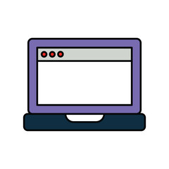 Laptop Screen color line icon with white background vector stock illustration