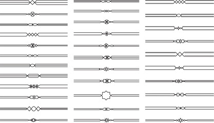 黒い装飾線のベクター素材セット
