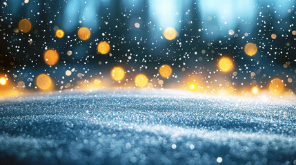 Obraz premium Winter Wonderland: Magical Snow Scene with Festive Lights