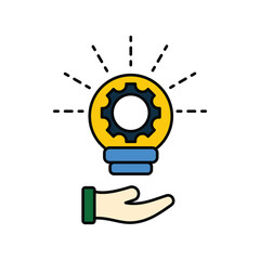 strategy color line icon with white background vector stock illustration
