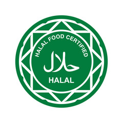 100% halal certified product label with transparent background