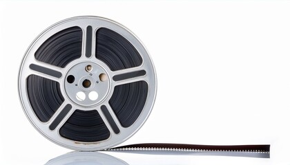 Fototapeta premium A reel of film on a white background.