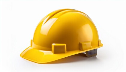 Fototapeta premium Bright Yellow Hard Hat on White Background