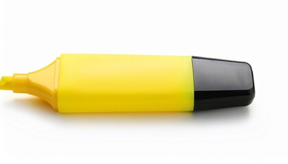 Bright Yellow Highlighter Pen Closeup