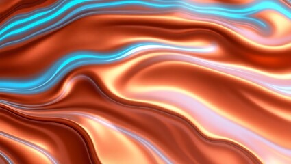 Obraz premium Warm brown and teal marble texture with flowing patterns and earthy tones, ideal for modern artistic visuals and sophisticated backgrounds