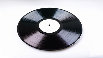 Obraz premium A blank vinyl record with a white label. Ready for your music!
