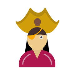 Female Pirate Vector Icon