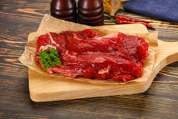 Raw beef meat piece for cooking