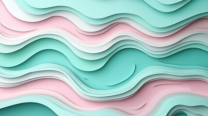 Fototapeta premium Abstract Pastel Wave Layers Design Background