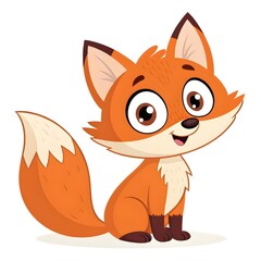 Obraz premium red fox cartoon illustration