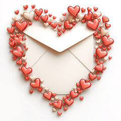 Obraz premium love envelope border, isolated on white background